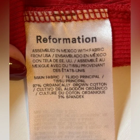 Reformation Red Ribbed Knit Top | small - Picture 3 of 5